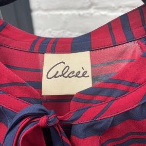 Blue and red blouse